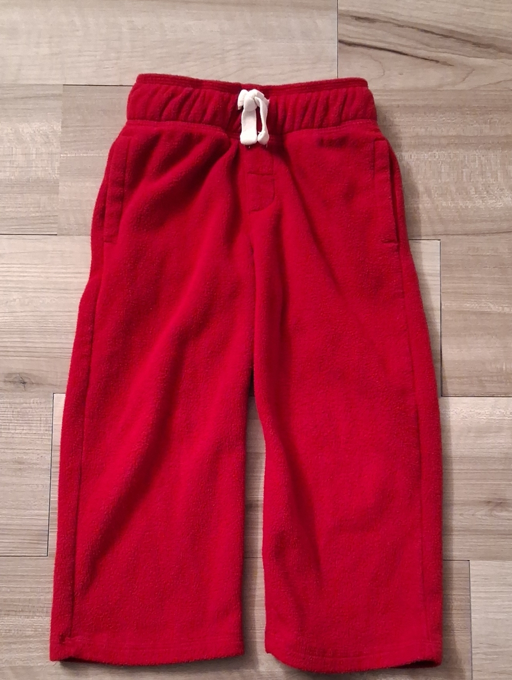 Gymboree Red Fleece Jogger Pants with White Drawstring Boys Size 3 (N)